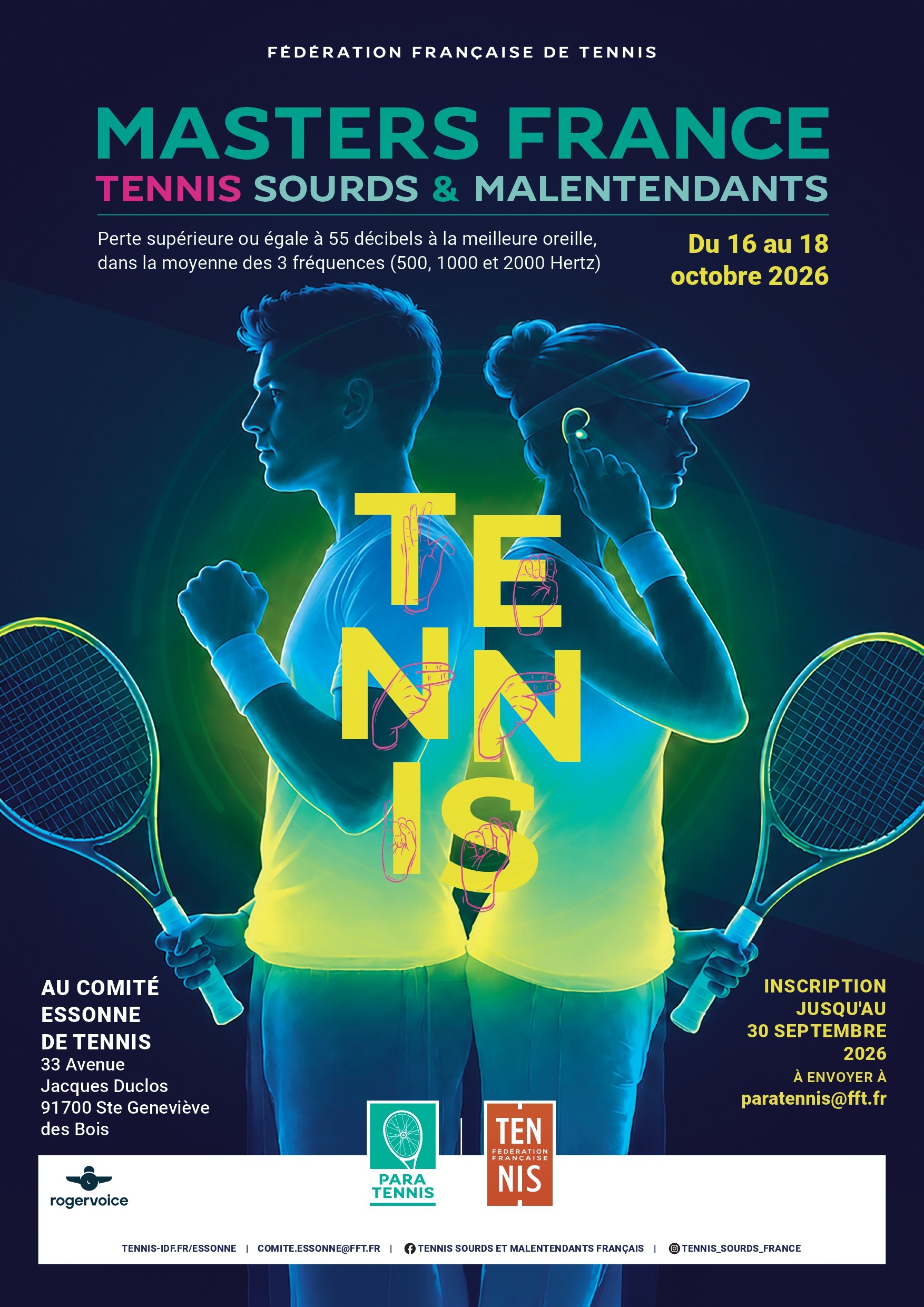 DU 16 AU 18 OCTOBRE 2026 SUIVEZ LES MASTERS FRANCE SOURDS & MALENTENDANTS
